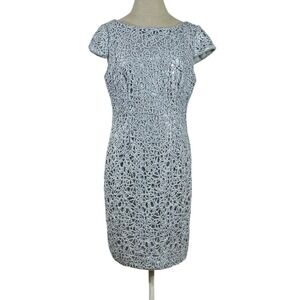 Simply Liliana Women's Dress Silver Sequin Formal Holiday‎ Knee Length Size 10